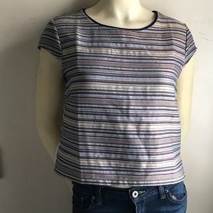 Zara metallic striped top size L